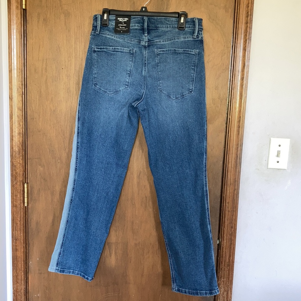 Simply Vera Vera Wang jean straight power stretch jean with side stripe 6 or 14 - Picture 7 of 17